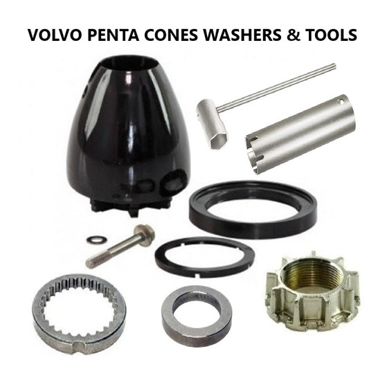 Volvo Penta Propeller nuts spacers and thrust washers and tools