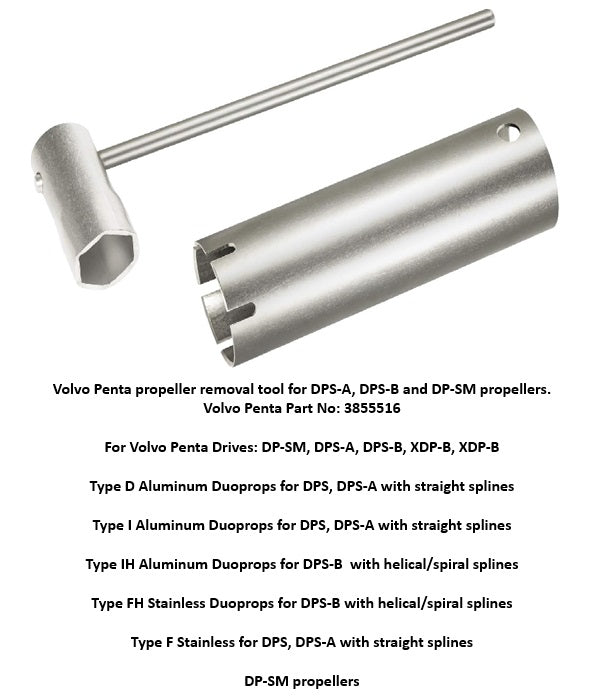 Volvo Penta Propeller nuts spacers and thrust washers and tools