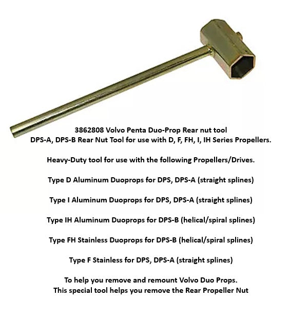 Volvo Penta Propeller nuts spacers and thrust washers and tools