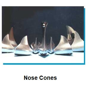 Hi performance nose cones and parts