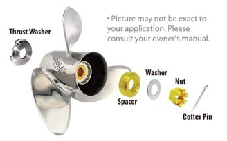 Tohatsu Propeller nuts spacers and thrust washers