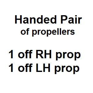 Handed pairs of E series propellers